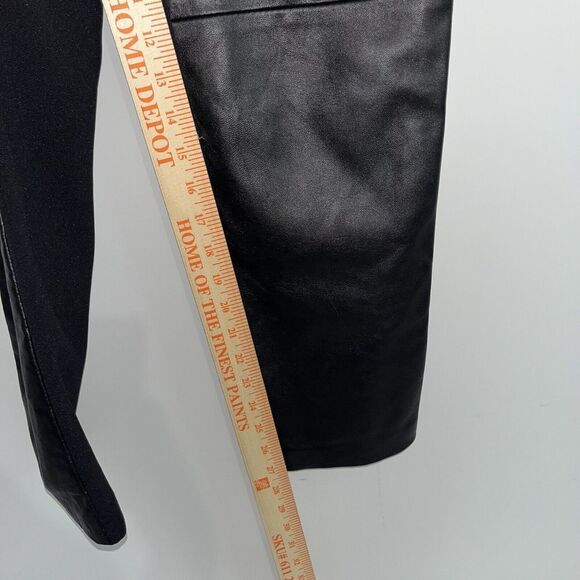 Isabel Women's Leather Pants size 2 Black Stretchy back Night Out Career - Picture 7 of 10